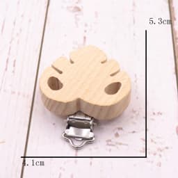 5PCS Wooden Rabbit Star Pacifier Clip Baby Accessories Wooden Animal Pacifier Metal Holder Elephant Pacifier Wooden Baby Teeth