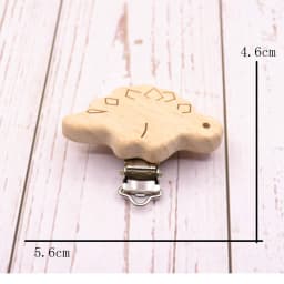 5PCS Wooden Rabbit Star Pacifier Clip Baby Accessories Wooden Animal Pacifier Metal Holder Elephant Pacifier Wooden Baby Teeth