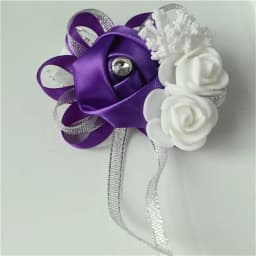 YO CHO Silk Roses White Wrist Corsage Wrist Flowers for Bridesmaids Flower Bracelet Pink Blue Bridal Sisters Wedding Accessories