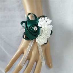 YO CHO Silk Roses White Wrist Corsage Wrist Flowers for Bridesmaids Flower Bracelet Pink Blue Bridal Sisters Wedding Accessories