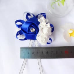 YO CHO Silk Roses White Wrist Corsage Wrist Flowers for Bridesmaids Flower Bracelet Pink Blue Bridal Sisters Wedding Accessories