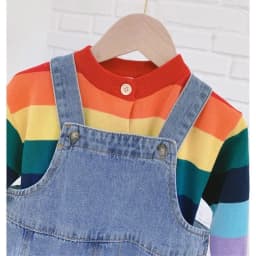 Korean Style Spring Fall Kids Children Oversized Wide Leg Denim Overalls Baby Clothes Boys Girls Loose All-match Casual Pants