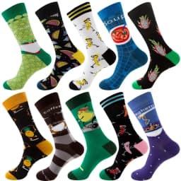 10 Pairs Lot Pack Men Women Couples Lover Socks New Arrival Rhombus Animal Christmas Cartoon Fruit Food Dot Cotton Happy Socks