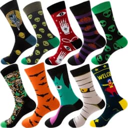10 Pairs Lot Pack Men Women Couples Lover Socks New Arrival Rhombus Animal Christmas Cartoon Fruit Food Dot Cotton Happy Socks