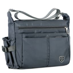 Men's Casual Shoulder Messenger Bag Splash-proof Nylon Oxford High Capacity Horizonta Crossbody Bag With Water Cup Side Pocket