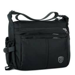 Men's Casual Shoulder Messenger Bag Splash-proof Nylon Oxford High Capacity Horizonta Crossbody Bag With Water Cup Side Pocket