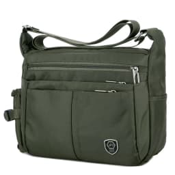 Men's Casual Shoulder Messenger Bag Splash-proof Nylon Oxford High Capacity Horizonta Crossbody Bag With Water Cup Side Pocket