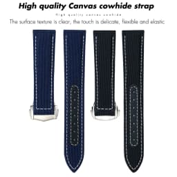 19mm 20mm Nylon Canvas Watch Strap For Omega Seamaster 300  AT150 Fabric Leather AQUA TERRA 150 Blue 21mm 22mm Watchband Buckle