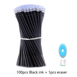 101Pcs/Set Erasable Pen Refill 0.5mm Black Blue Ink Washable Handle Book for School Office Writing Tools Wholesale Stationery