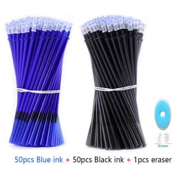 101Pcs/Set Erasable Pen Refill 0.5mm Black Blue Ink Washable Handle Book for School Office Writing Tools Wholesale Stationery