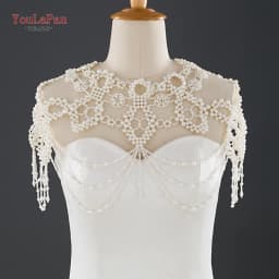 YouLaPan G09 Luxury Necklace Pearls Beads Wedding Shawl Bolero Vintage Tassels Capele for Bride DIY Wedding Cock Tail Party