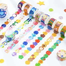 Yoofun 100pcs/roll Kawaii Cartoon Washi Tape Decorative Adhesive Dot Masking Tape Stickers Scrapbooking DIY Stationery Tape
