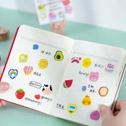 Yoofun 100pcs/roll Kawaii Cartoon Washi Tape Decorative Adhesive Dot Masking Tape Stickers Scrapbooking DIY Stationery Tape