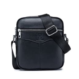 BULLCAPTAIN Casual Men's Messenger Shoulder Bag High Quality Smooth Hardware Zipper Pocket Leather Shoulder Bag For Men
