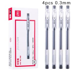 4 pcs/lot 0.2mm Fine Gel Pens White Black Finance Needle Pens for Writing Office School Supplies 0.2 Thin Line Pen Stationery