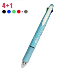 1Pc 5 In 1 Multicolor Ballpoint Pens with 4 Colors Replaceable Pen Refills 1 Automatic Pencil Lead Kawaii Stationery Top Eraser