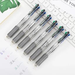 1Pc 5 In 1 Multicolor Ballpoint Pens with 4 Colors Replaceable Pen Refills 1 Automatic Pencil Lead Kawaii Stationery Top Eraser