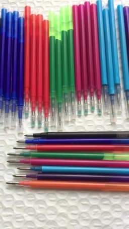 8Pcs/Set 0.7mm Erasable Gel Pen Refill Blue Black 8 Color Ink Rod Bullet Tip Office School Writing Stationery Washable Handle