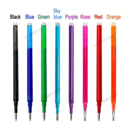 8Pcs/Set 0.7mm Erasable Gel Pen Refill Blue Black 8 Color Ink Rod Bullet Tip Office School Writing Stationery Washable Handle