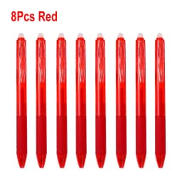 8Pcs/Set 0.7mm Erasable Gel Pen Refill Blue Black 8 Color Ink Rod Bullet Tip Office School Writing Stationery Washable Handle