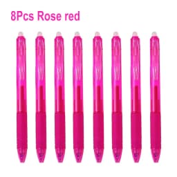 8Pcs/Set 0.7mm Erasable Gel Pen Refill Blue Black 8 Color Ink Rod Bullet Tip Office School Writing Stationery Washable Handle