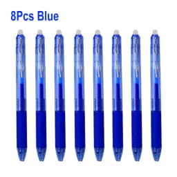 8Pcs/Set 0.7mm Erasable Gel Pen Refill Blue Black 8 Color Ink Rod Bullet Tip Office School Writing Stationery Washable Handle