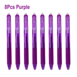 8Pcs/Set 0.7mm Erasable Gel Pen Refill Blue Black 8 Color Ink Rod Bullet Tip Office School Writing Stationery Washable Handle