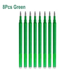 8Pcs/Set 0.7mm Erasable Gel Pen Refill Blue Black 8 Color Ink Rod Bullet Tip Office School Writing Stationery Washable Handle