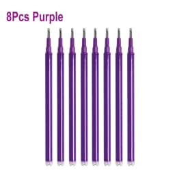 8Pcs/Set 0.7mm Erasable Gel Pen Refill Blue Black 8 Color Ink Rod Bullet Tip Office School Writing Stationery Washable Handle