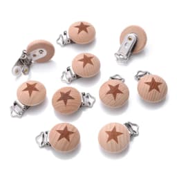 20Pcs/Lot Wooden Pacifier Clip Beech Pacifier Clips Chewable Teething Diy Dummy Clip Chains Baby Teether Nursing Accessories