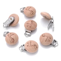 20Pcs/Lot Wooden Pacifier Clip Beech Pacifier Clips Chewable Teething Diy Dummy Clip Chains Baby Teether Nursing Accessories