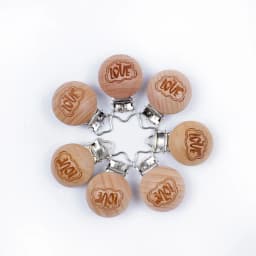 20Pcs/Lot Wooden Pacifier Clip Beech Pacifier Clips Chewable Teething Diy Dummy Clip Chains Baby Teether Nursing Accessories