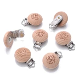 20Pcs/Lot Wooden Pacifier Clip Beech Pacifier Clips Chewable Teething Diy Dummy Clip Chains Baby Teether Nursing Accessories