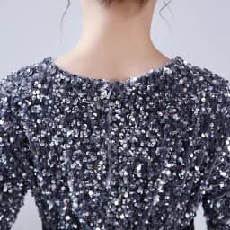 Dideyttawl Customized Junior Girls Formal Party Princess Gown Long Sleeve Grey Sequins Flower Girls Dress Wedding Birthday Party