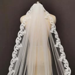 Customized Real Photos Long Lace Bridal Veil with Comb 3m/3.5m/4m Single Layer Cathedral White/Ivory Wedding Veil Bride Veil