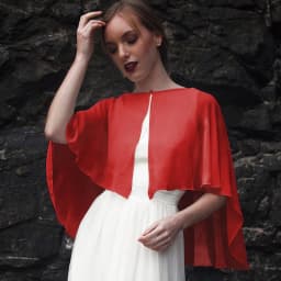 Women Wedding Bolero Soft Lightweight Chiffon Bridal Shawl High Low Formal Shrug Elegant Evening Capes for Lady with Button
