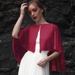Women Wedding Bolero Soft Lightweight Chiffon Bridal Shawl High Low Formal Shrug Elegant Evening Capes for Lady with Button