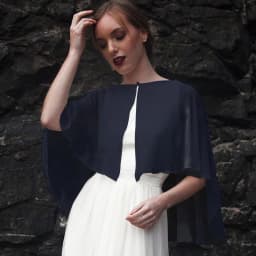 Women Wedding Bolero Soft Lightweight Chiffon Bridal Shawl High Low Formal Shrug Elegant Evening Capes for Lady with Button
