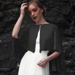Women Wedding Bolero Soft Lightweight Chiffon Bridal Shawl High Low Formal Shrug Elegant Evening Capes for Lady with Button