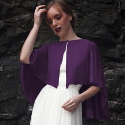 Women Wedding Bolero Soft Lightweight Chiffon Bridal Shawl High Low Formal Shrug Elegant Evening Capes for Lady with Button
