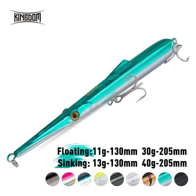 Kingdom Fishing Lures 11g 13g 30g 40g 205mm 130mm Long Casting Needle Pencil Artificial Stickbaits Sinking Floating Fishing Lure