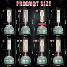 K5C H7 LED 60000LM Headlight Canbus For Car H3 H1 H4 H11 9012 HIR2 H8 H9 9005 9006 High Power 180W 9570 CSP 12V Replacement 2PC