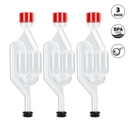 3 Pieces S-Shape Airlocks ,Homebrew Bubble Airlock Carboys Stopper & Fermenter Seal Valve with Food Grade Grommets Wine Making