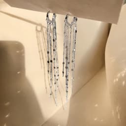 XIYANIKE Silver Color Light Luxury Long Tassel Hoop Earrings Female Temperament Love Heart Gorgeous Handmade Jewelry Gift