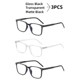 VIVIBEE Classic Square Blue Light Blocking Men Glasses Computer Gaming TR90 Black Anti Ray Eyeglasses Better Sleep Clear Eyewear
