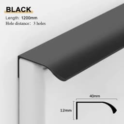 Gold Black Hidden Handles Long Kitchen Cabinet Pulls Drawer Knobs Aluminum Alloy Furniture Handles Cupboard Pulls Wardrobe Pulls