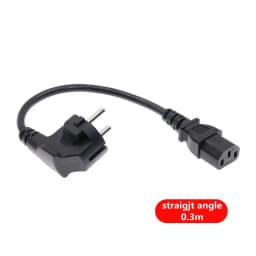 European 2 Pin Male to IEC 3 Pin Female ,Schuko to IEC C13 Angled 90 Degree AC Power Cord EU Adapter Extension Lead Cable