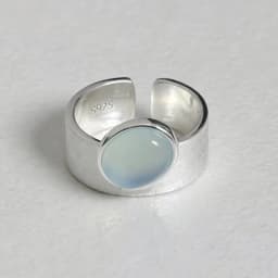 925 Sterling Silver Rings For Women Blue Moonstone Adjustable Engagement Wedding Ring Luxury Birthday Party Jewelry Gift
