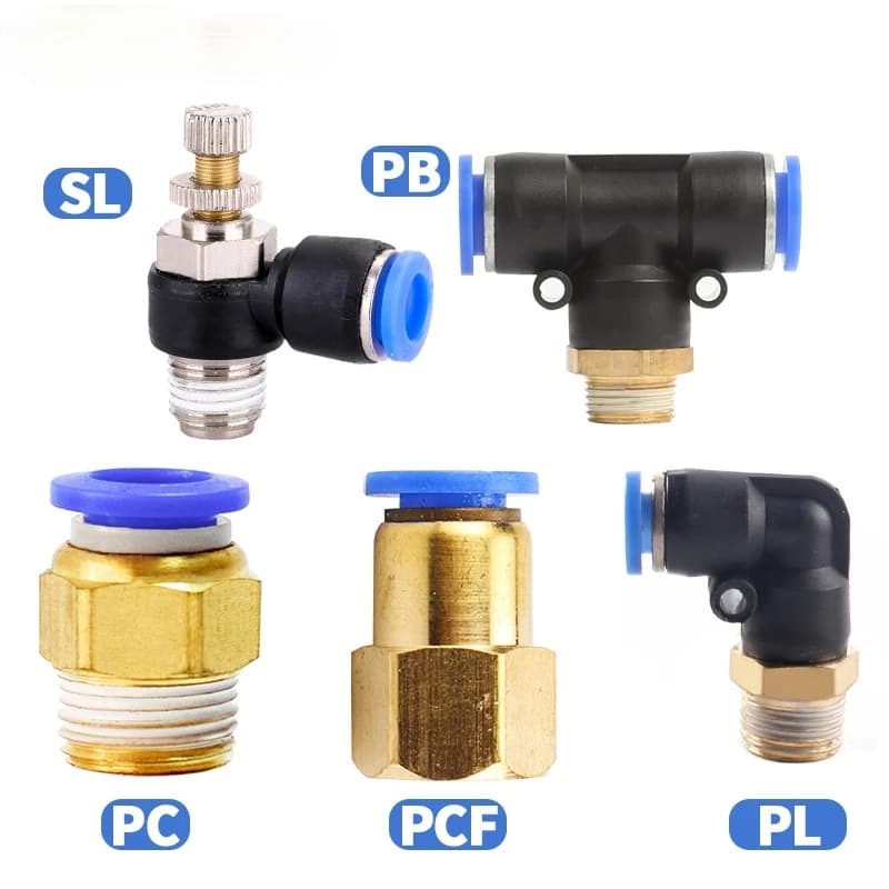 Pneumatic Air Connector Fitting PC/PCF/PL/PLF 4mm 6mm 8mm Thread 1/8" 1/4 3/8 1/2 Straight Hose Fittings Pipe Quick Connectors