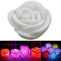 Romantic LED Floating Rose Flower Candle Night Light Colorful Wedding Decoration Bedroom Party Indoor Decor petals roses